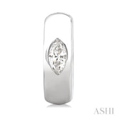 1/4 Ctw Bezel Set Marquise Cut Diamond Fashion Huggie Earrings in 14K White Gold